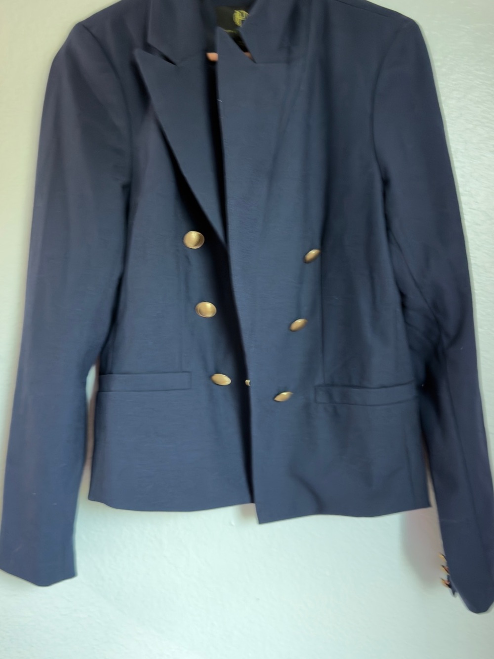 House of Harlow 1960 Navy Double Breasted Gold Button Blazer Size M